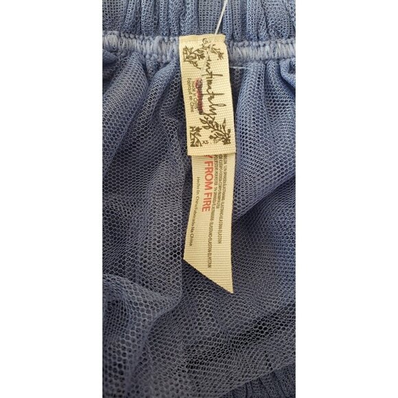 NEW FREE PEOPLE INTIMATELY CARRIE TULLE HALF SLIP RUFFLE BLUE SKIRT  SZ XSMALL - Picture 6 of 6
